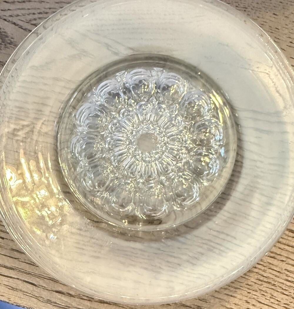 Vintage JEANNETTE THUMBPRINT 8 1/2" Clear Dessert Salad Plates MCM